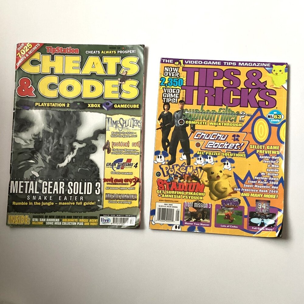 2 Video Game Tips & Tricks, Codes Magazines Collectable